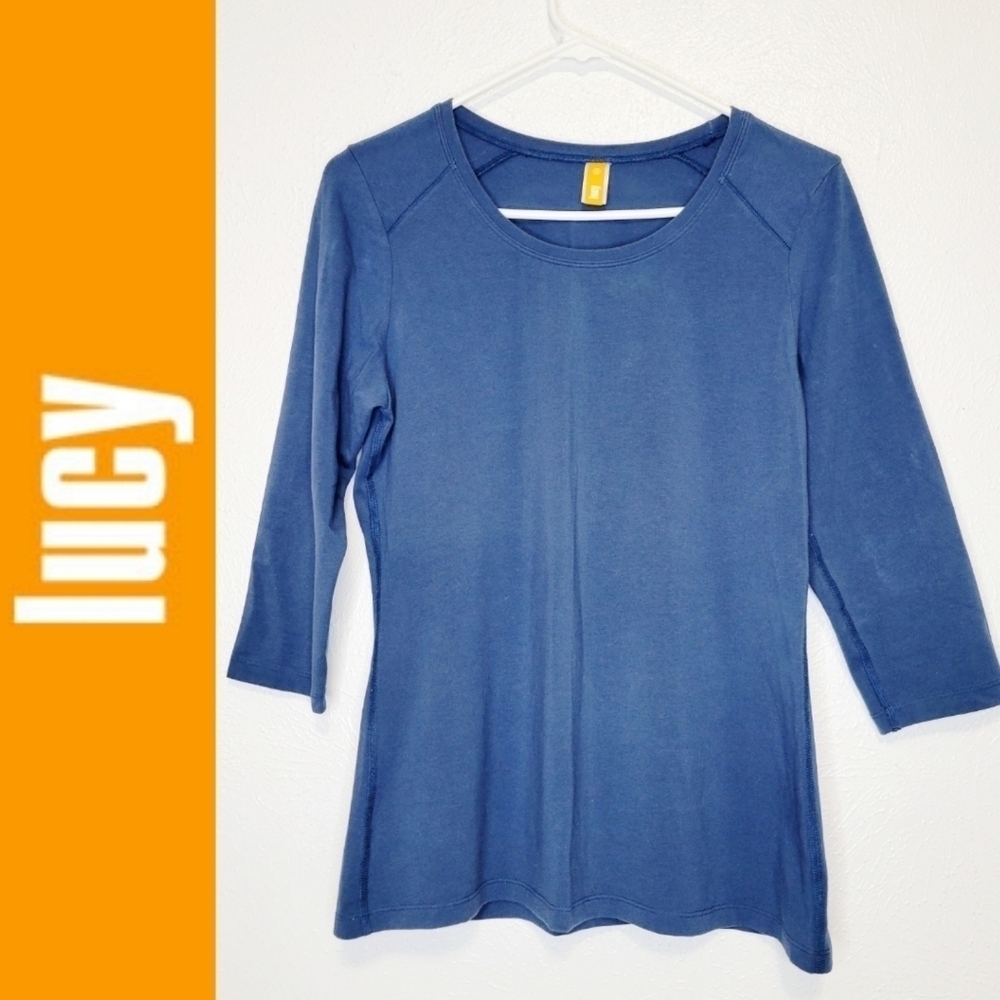 Sale 4/$30 Lucy Athletic Top Navy Blue 3/4 Sleeve Women's Size Medium